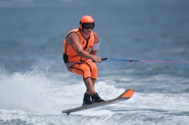 Chris Stout, one of three first class racers taking on the best the world has to offer in Men's.  - World Water Ski Race © SW